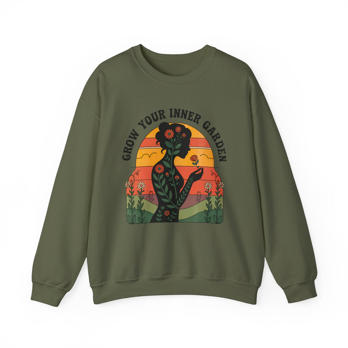 Grow Your Inner Garden Motivational Shirt | Self Care Shirt | Nature Lover Psychologist Gift | Unisex Crewneck Sweatshirt