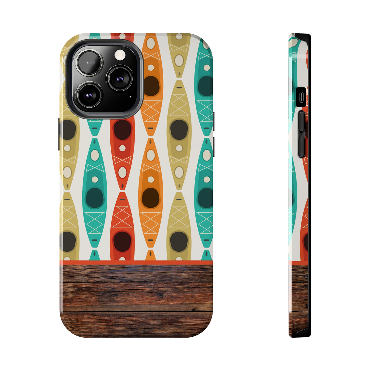 Kayak Wood Grain iPhone Case | iPhone 15 14 13 12 11 Phone Case | Camping Gift | Tough Impact-resistant Phone Case