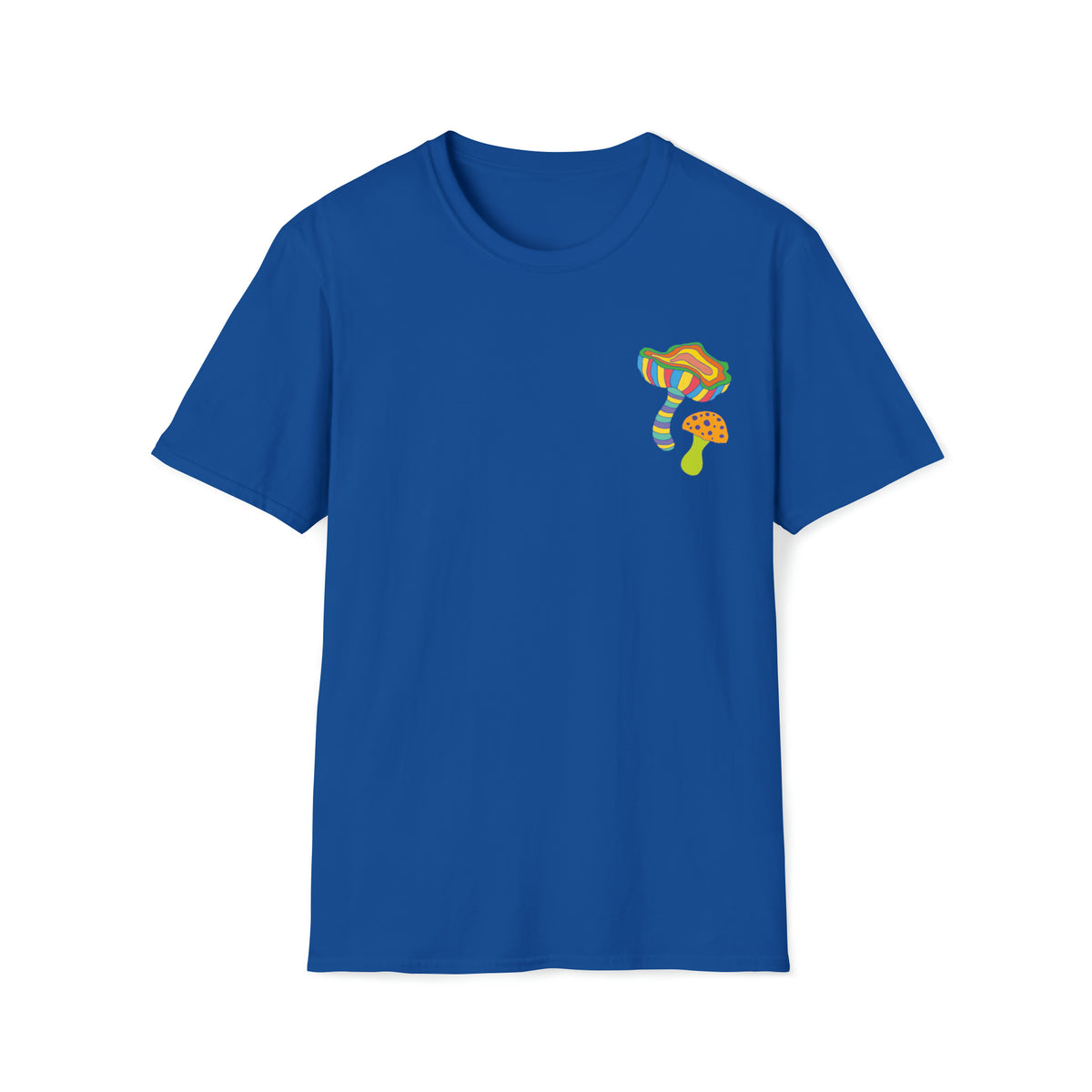 Magic Mushroom Neon Fantasy Pocket Tee Shirt | Mushroom Gift | Unisex Softstyle T-Shirt