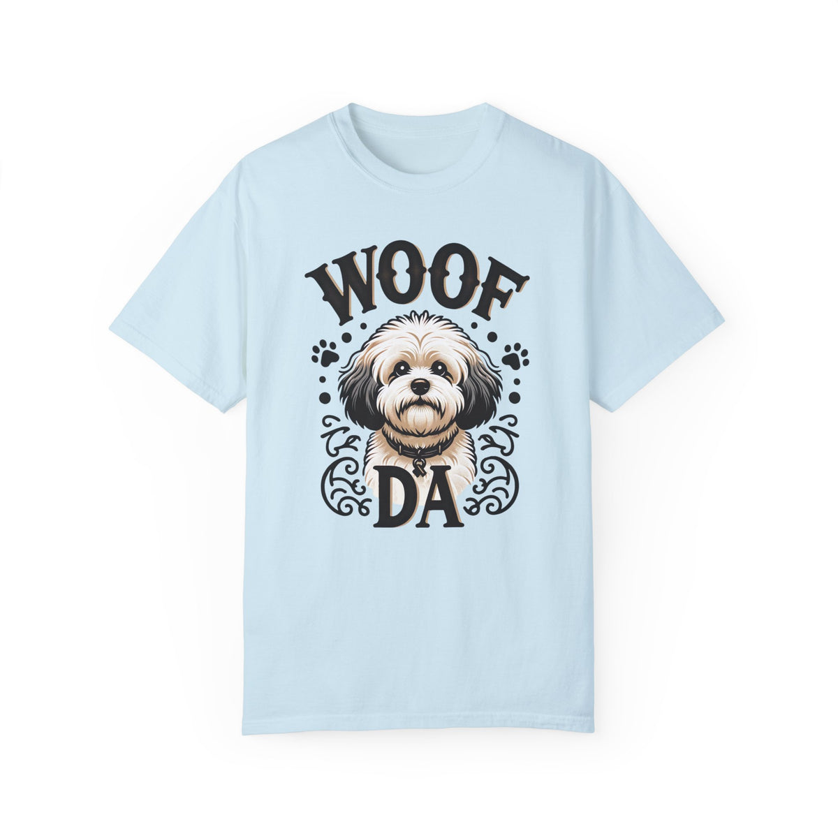 Woof Da Minnesota Dog Lover Shirt | Bichon Frisé Spaniel  Mix | Uff Da Norwegian Gift | Unisex Garment-Dyed T-shirt