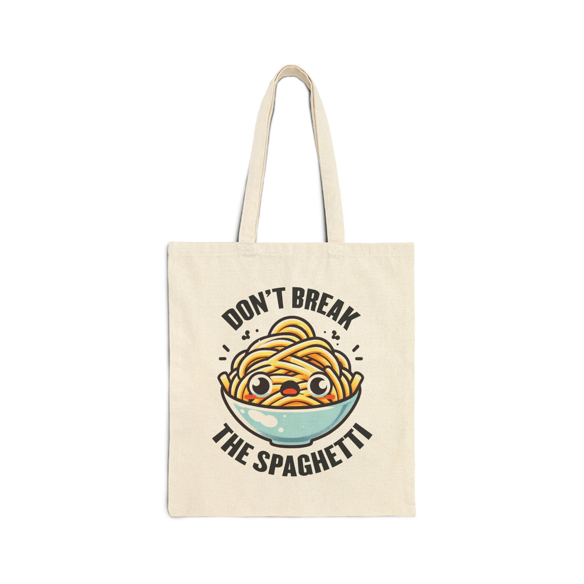 Don't Break Spaghetti Funny Italian Tote | Italy Travel Lover Gift | Italian Food Gift | Cotton Canvas Tote Bag