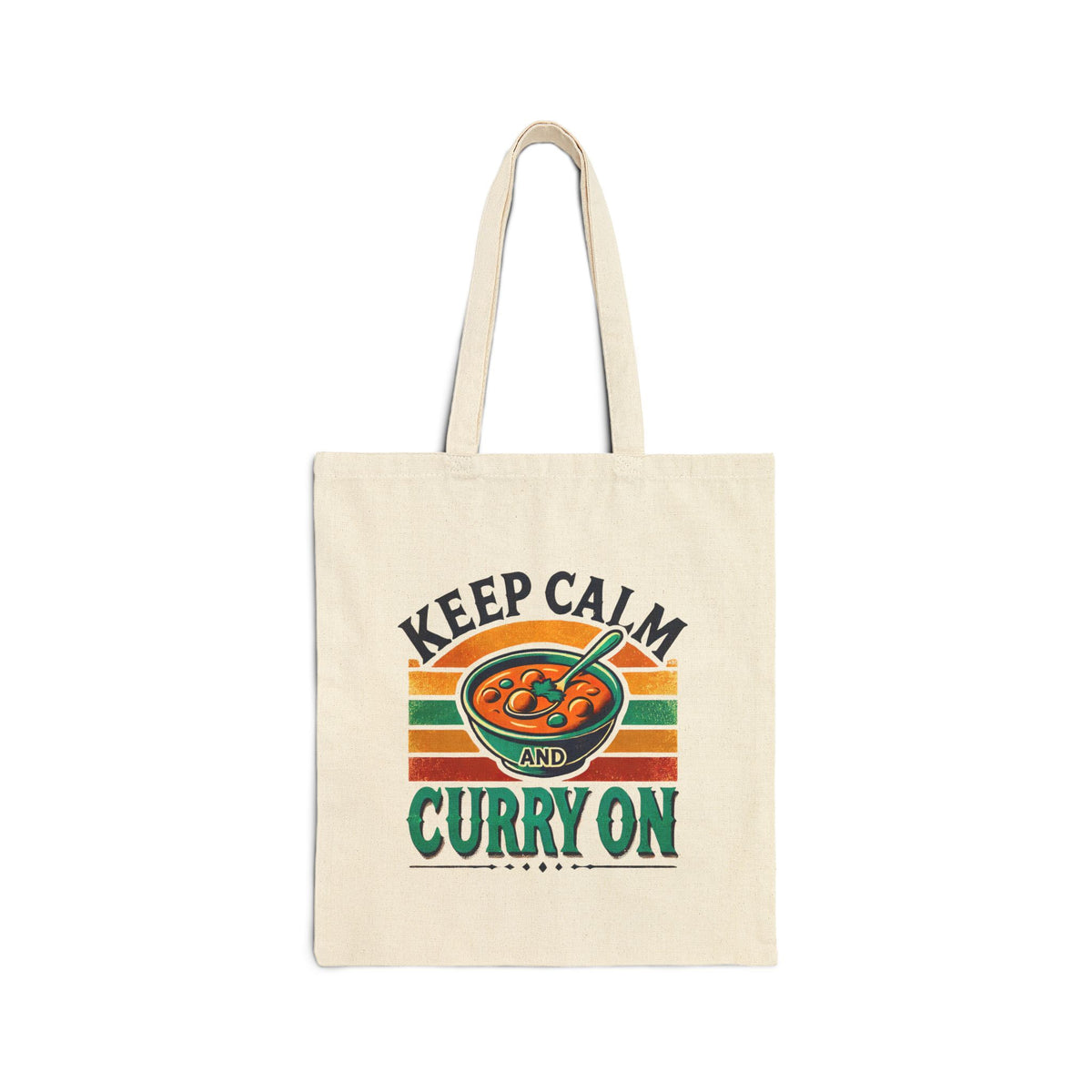 Keep Calm Curry On Indian Funny Foodie Tote | Indian Food Gift Bag | Funny Indian Gift | Canvas Tote Bag