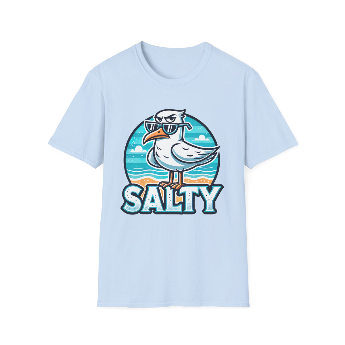 Salty Seagull Funny Beach Bum Beach Shirt | Seagull T-shirt | Summer Vibes Beach Gift | Funny Beach Shirt | Unisex Soft Style T-Shirt