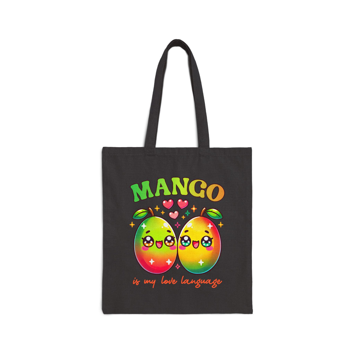 Mango Is My Love Language Kawaii Fruit Shirt | Cute Kawaii Valentine Shirt | Funny Mango Gift | Cotton Canvas Tote Bag