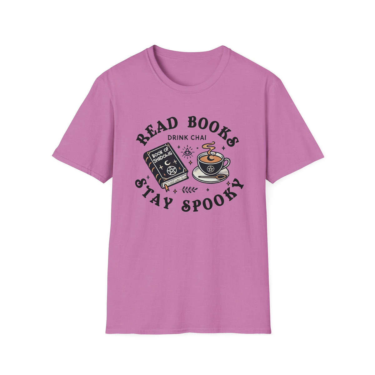 Read Books Drink Chai Be Spooky Vibes Shirt | Chai Tea Lover Gift | Unisex Soft Style T-Shirt