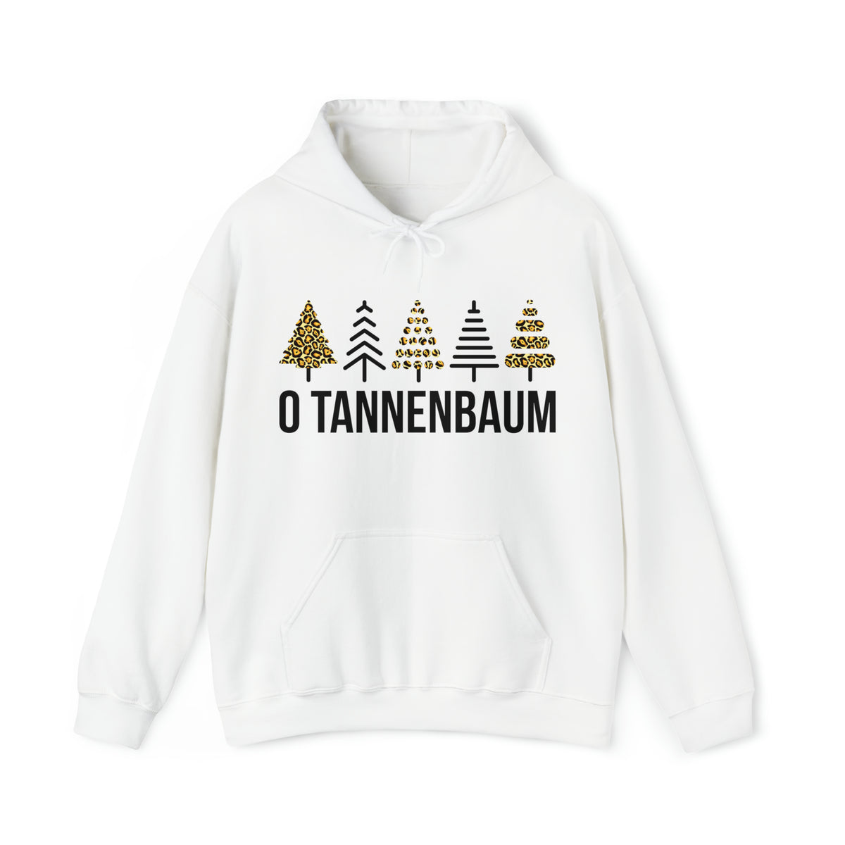 Tannenbaum Leopard Print Christmas Tree Shirt | German Christmas Gift | Unisex Hooded Sweatshirt