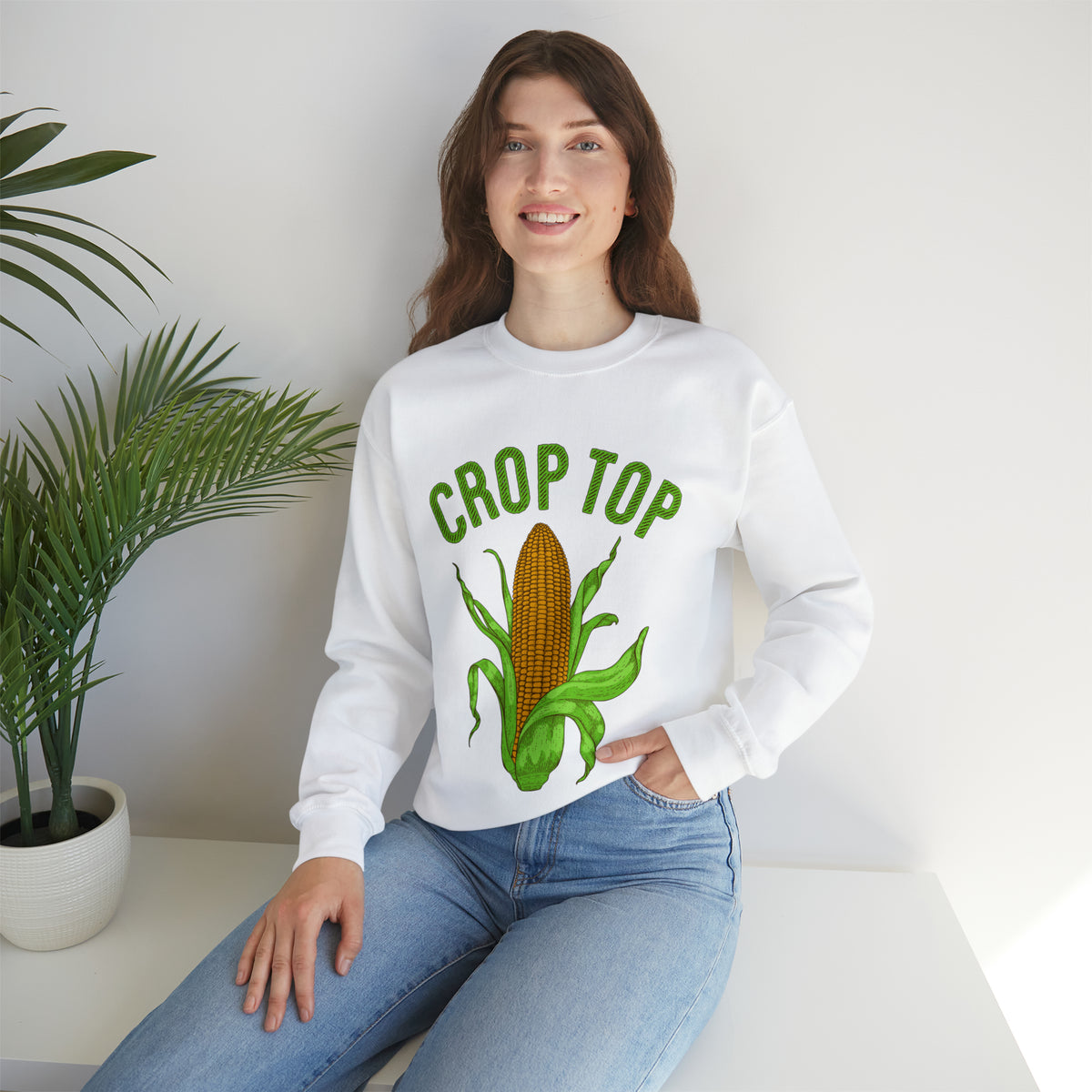 Corn Crop Top Funny Farming Shirt | Corn Gift For Her | Unisex Crewneck Sweatshirt