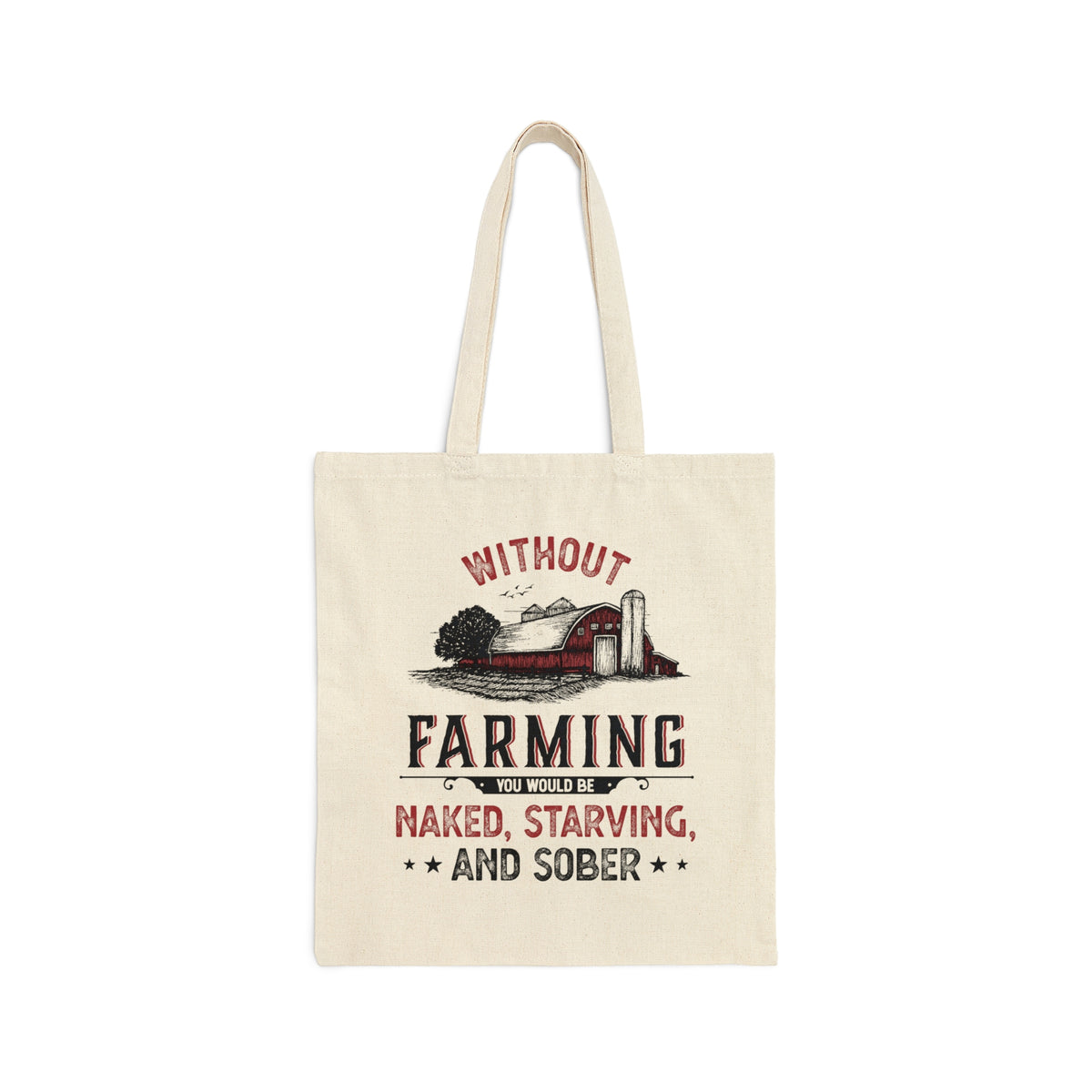Without Farming Funny Farm Tote Bag | Farm Life Graphic Tote | Canvas Tote Bag