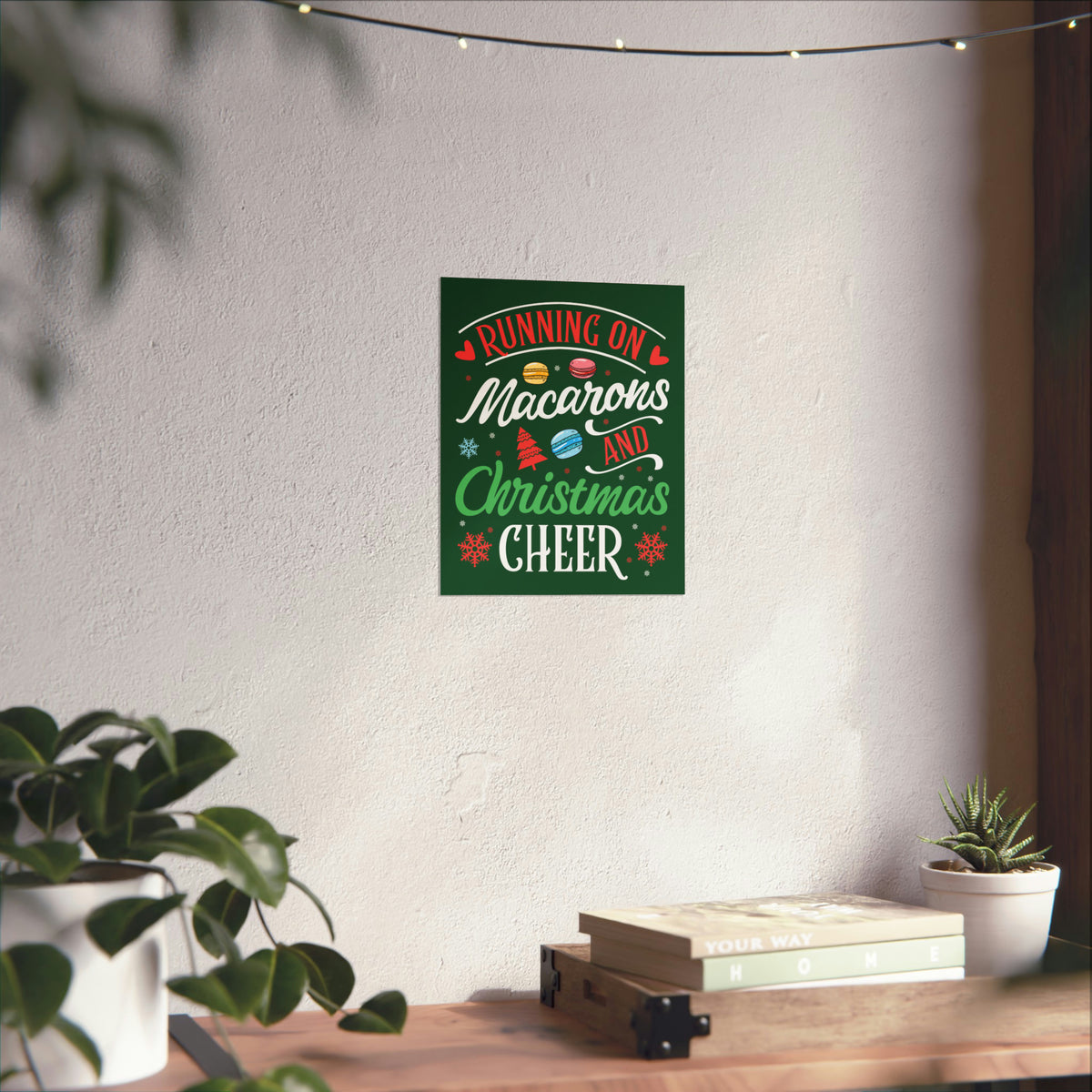 Macarons & Christmas Cheer Baking Wall Art Print| Cookie Baking Gifts | Premium Matte Art Print Home Decor