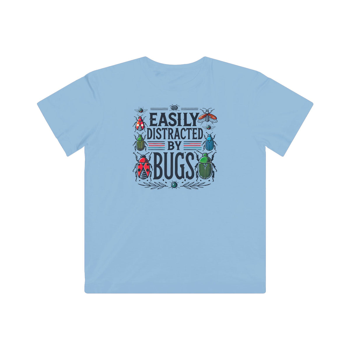 Easily Distracted By Bugs Funny Insect Shirt | Entomology Shirt | Nature Lover Gift | Bug Lover Shirt | Kids Fine Jersey T-shirt