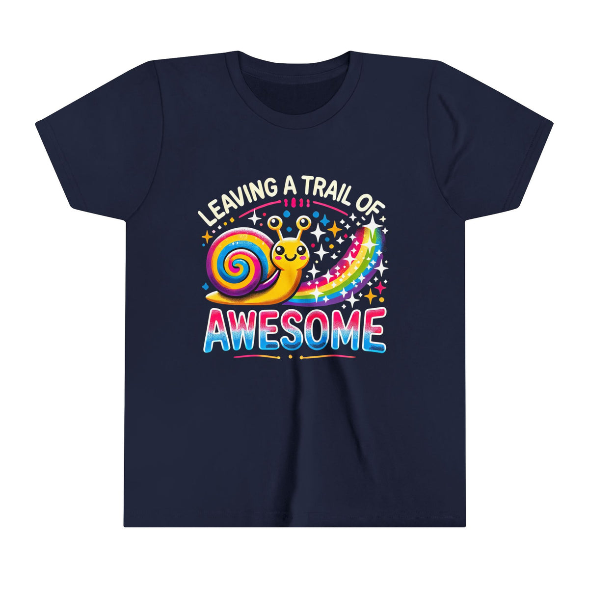 Leaving a Trail of Awesome Cute Snail Shirt | Positive Message Rainbow Shirt | Motivational Shirt | Nature Lover Gift | Youth Jersey T-shirt