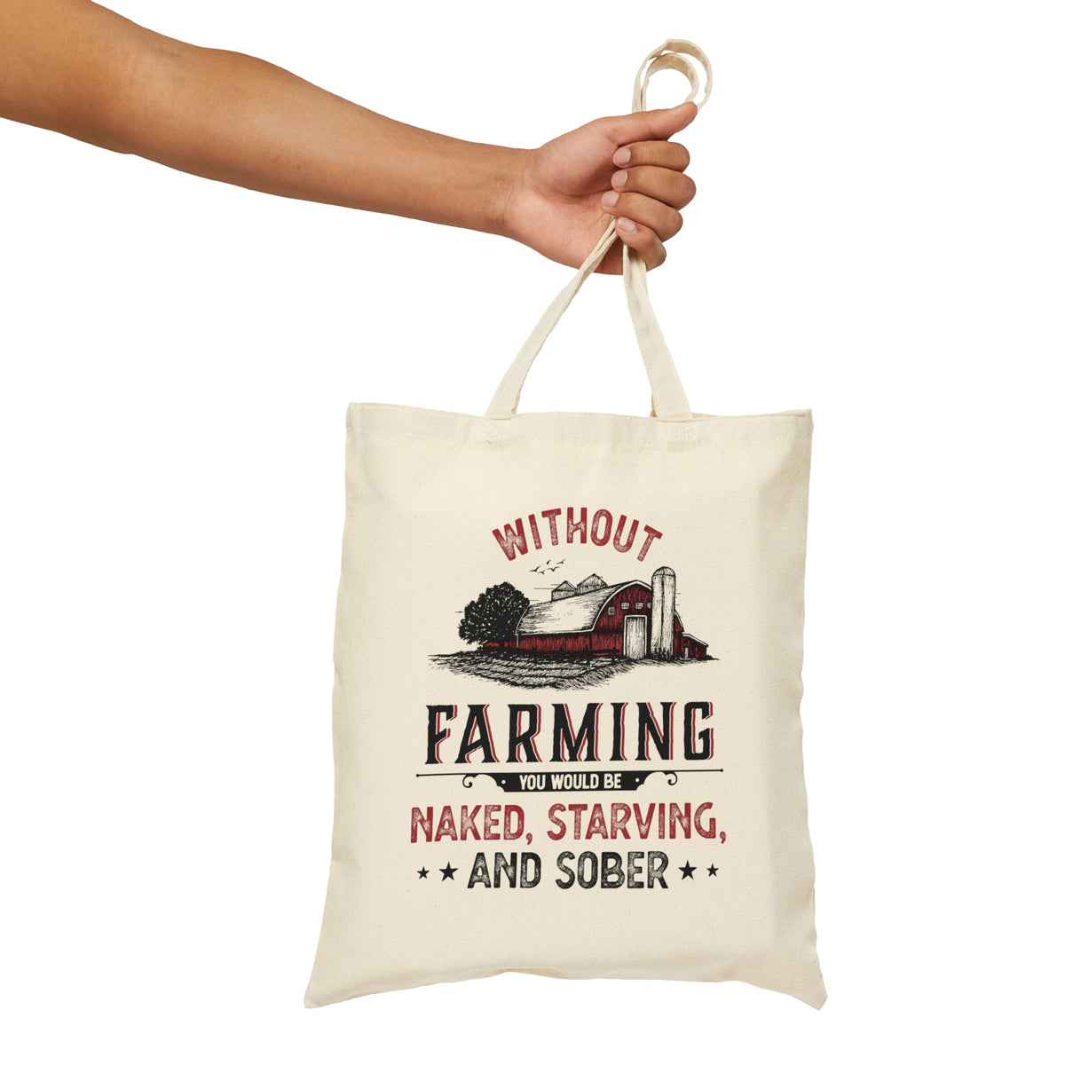 Without Farming Funny Farm Tote Bag | Farm Life Graphic Tote | Canvas Tote Bag