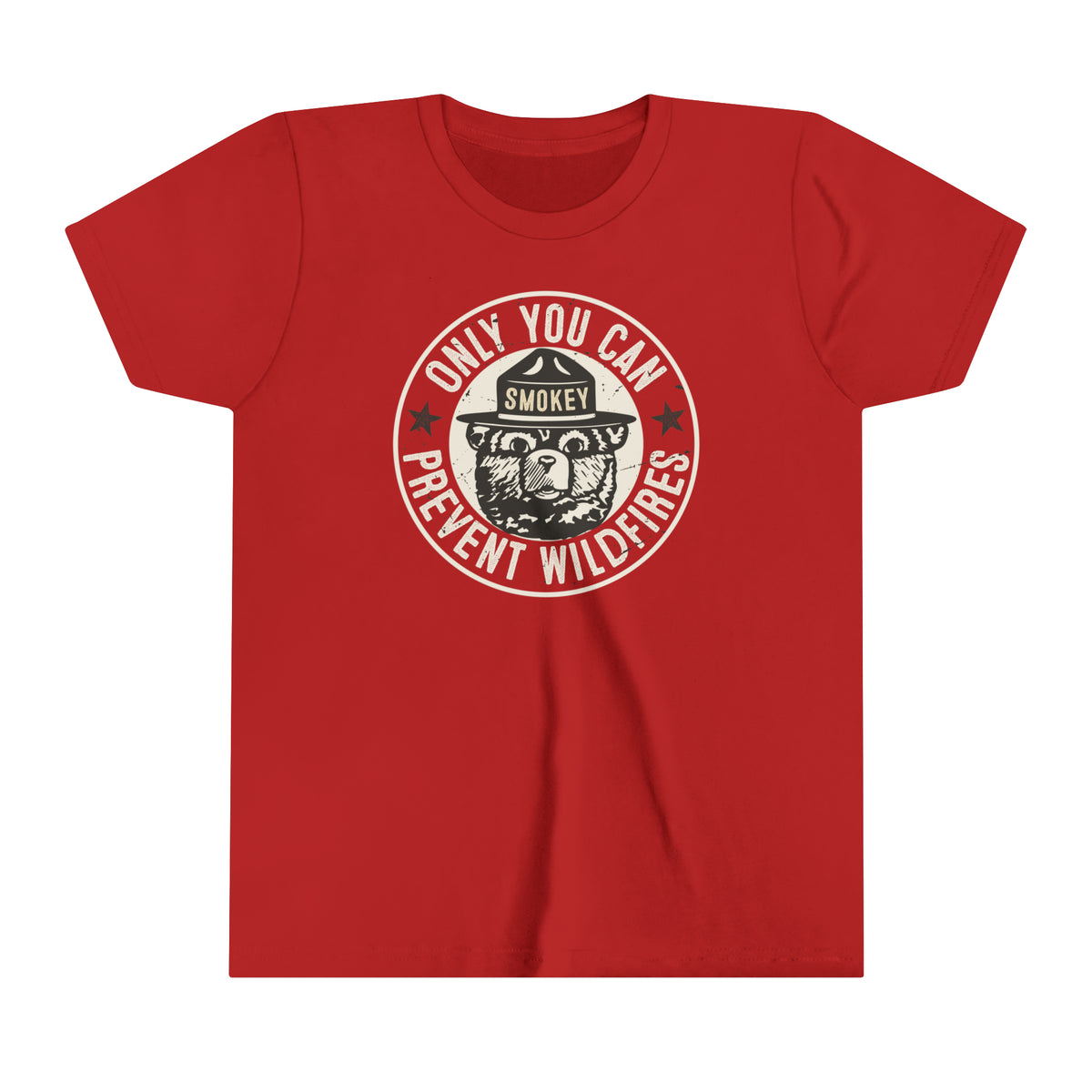 Smokey Bear Prevent Wildfire Camping Shirt | Youth Jersey T-shirt