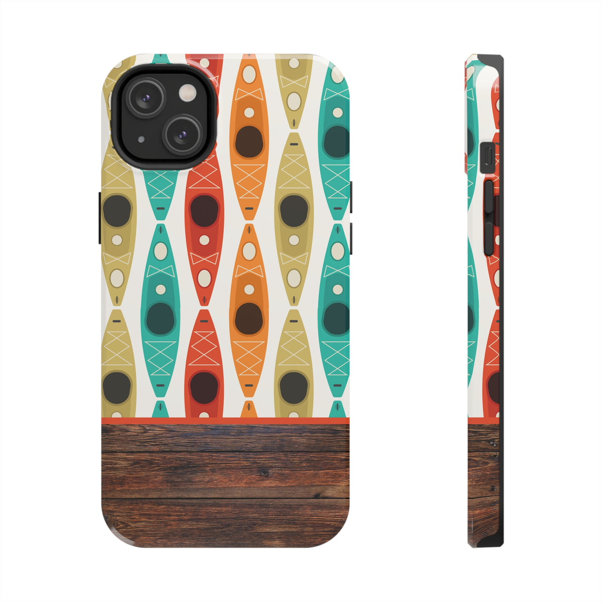 Kayak Wood Grain iPhone Case | iPhone 15 14 13 12 11 Phone Case | Camping Gift | Tough Impact-resistant Phone Case