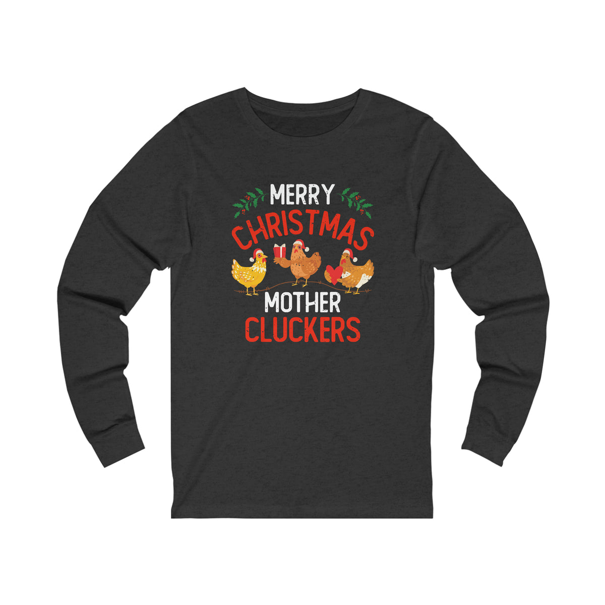 Funny Merry Christmas Chicken Shirt | Chicken Farmer Gift | Unisex Jersey Long Sleeve Tee