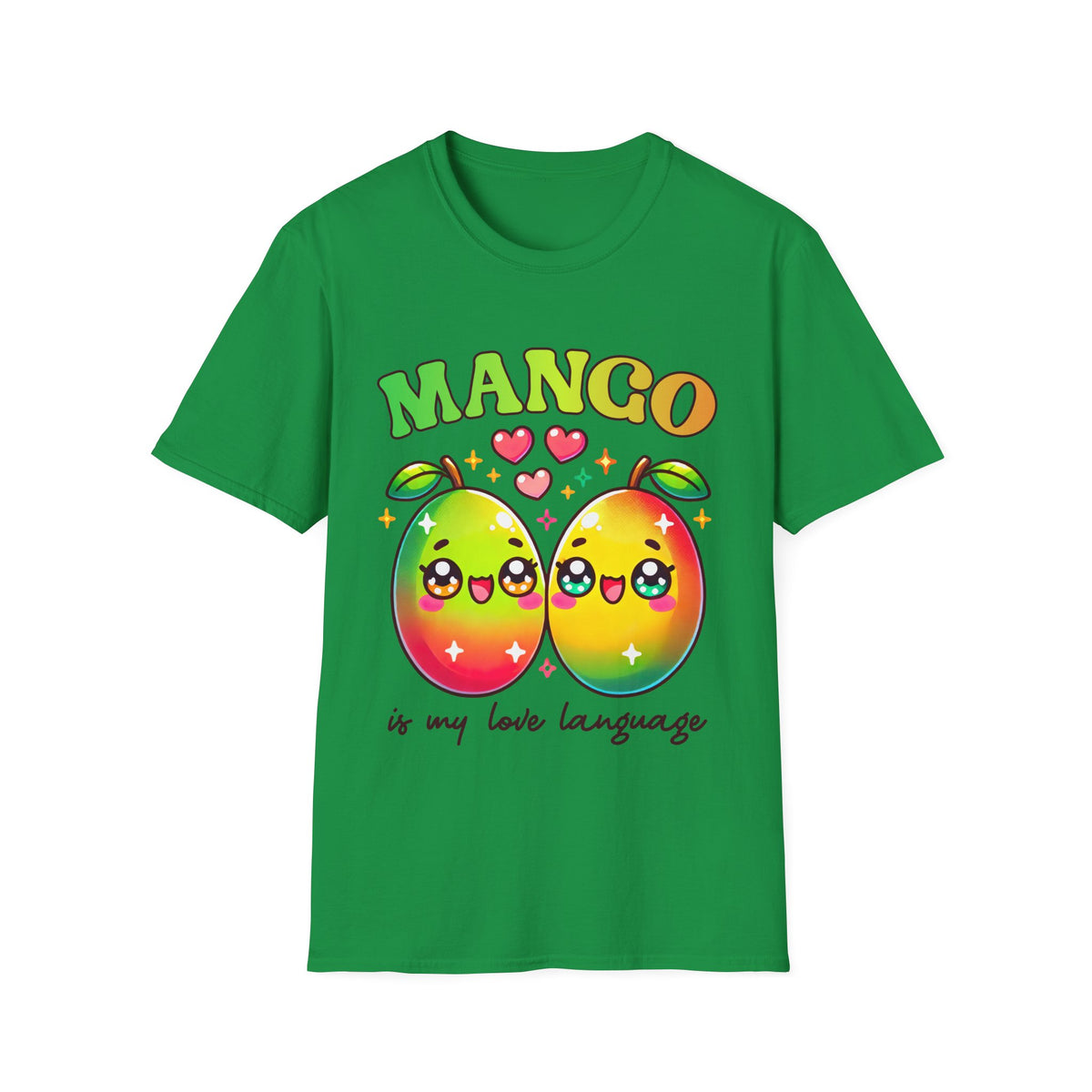 Mango Is My Love Language Kawaii Fruit Shirt | Cute Kawaii Valentine Shirt | Funny Mango Gift | Unisex Soft Style T-Shirt