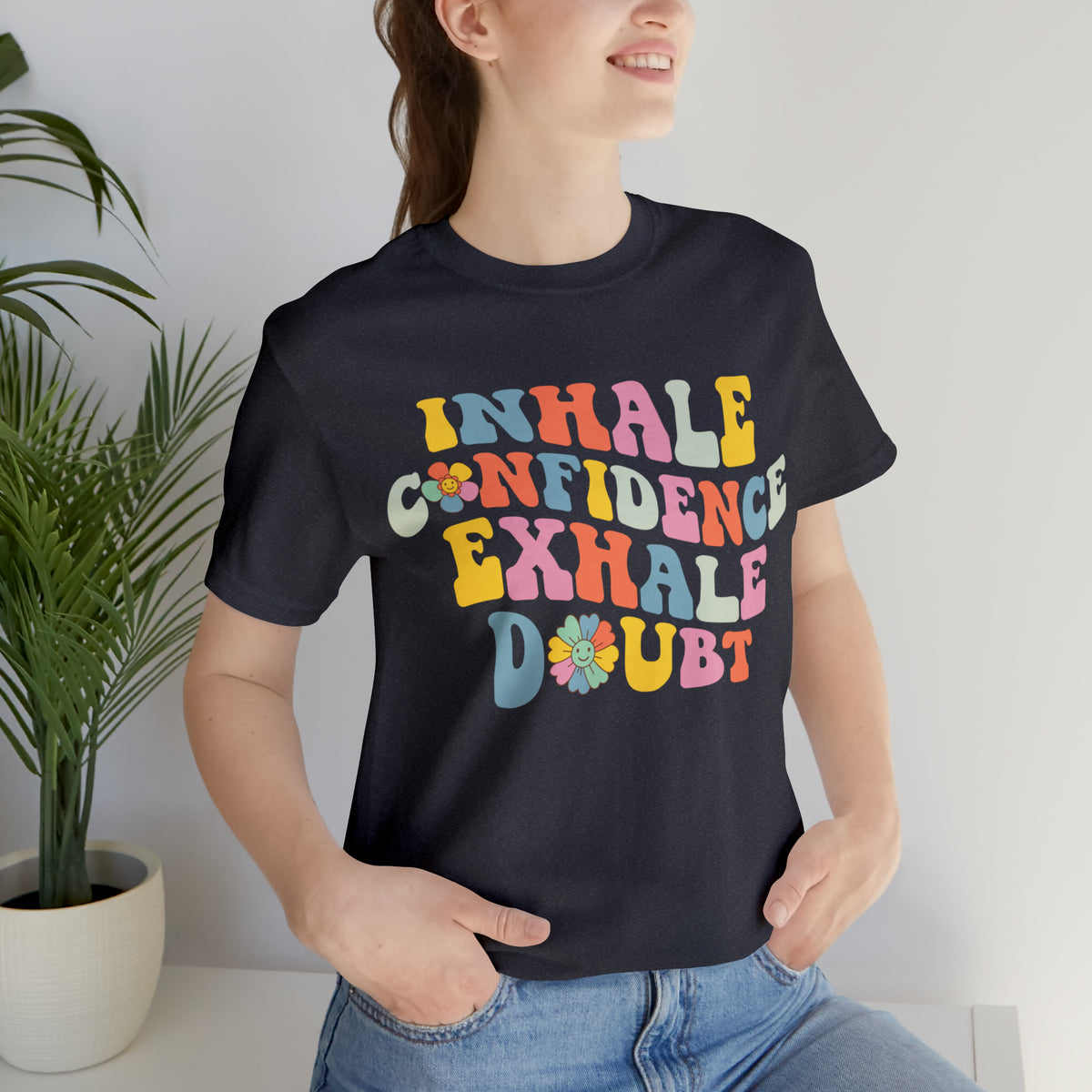 Inhale Exhale Retro School Counselor Shirt | Psychology Shirt | Yoga Meditation Shirt | Unisex Jersey T-shirt