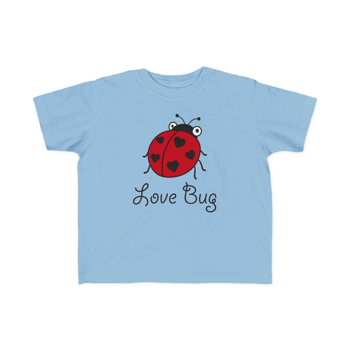 Love Bug Lady Bug Valentine's Day Shirt | Ladybug Nature Gift | Kid's Toddler Fine Jersey T-shirt