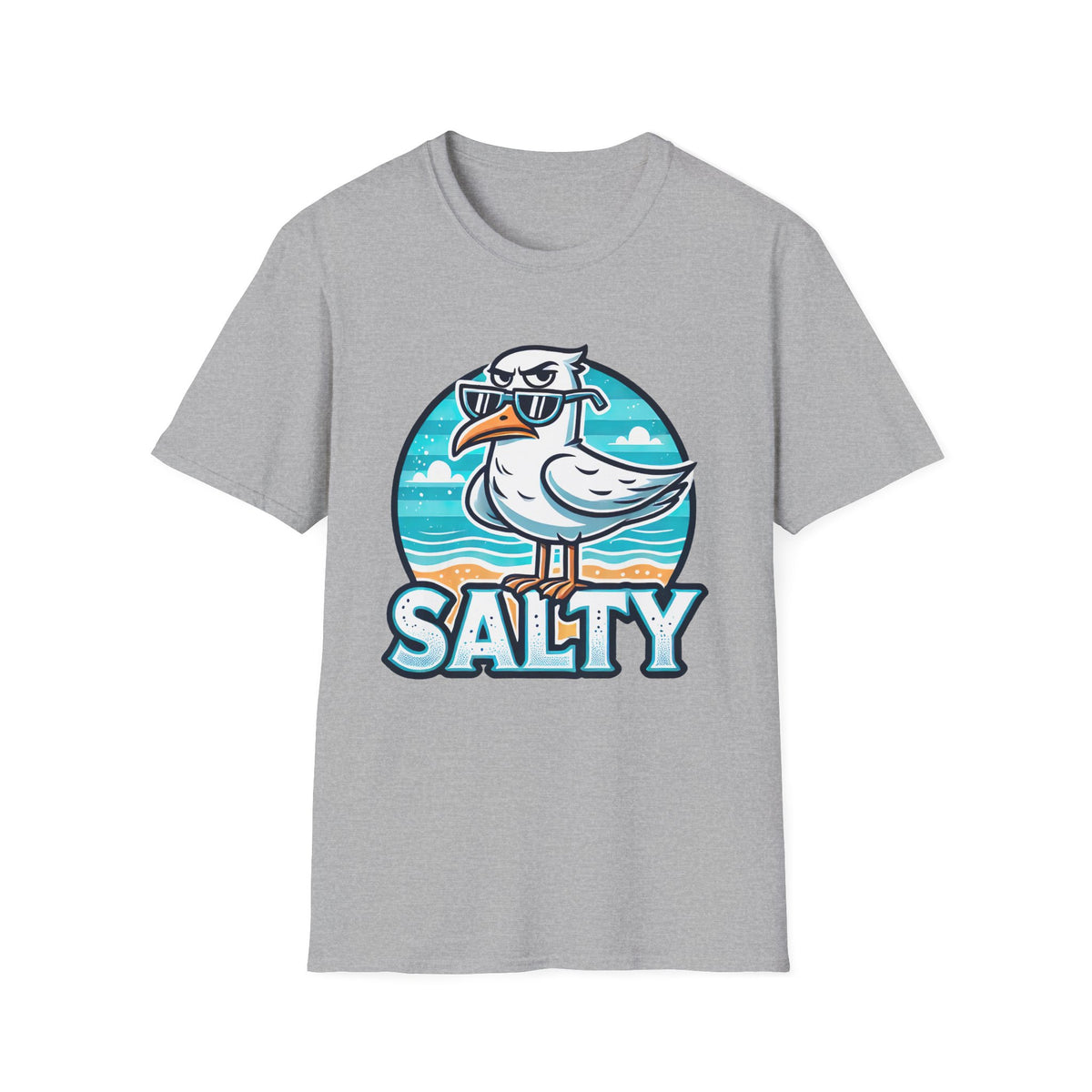 Salty Seagull Funny Beach Bum Beach Shirt | Seagull T-shirt | Summer Vibes Beach Gift | Funny Beach Shirt | Unisex Soft Style T-Shirt