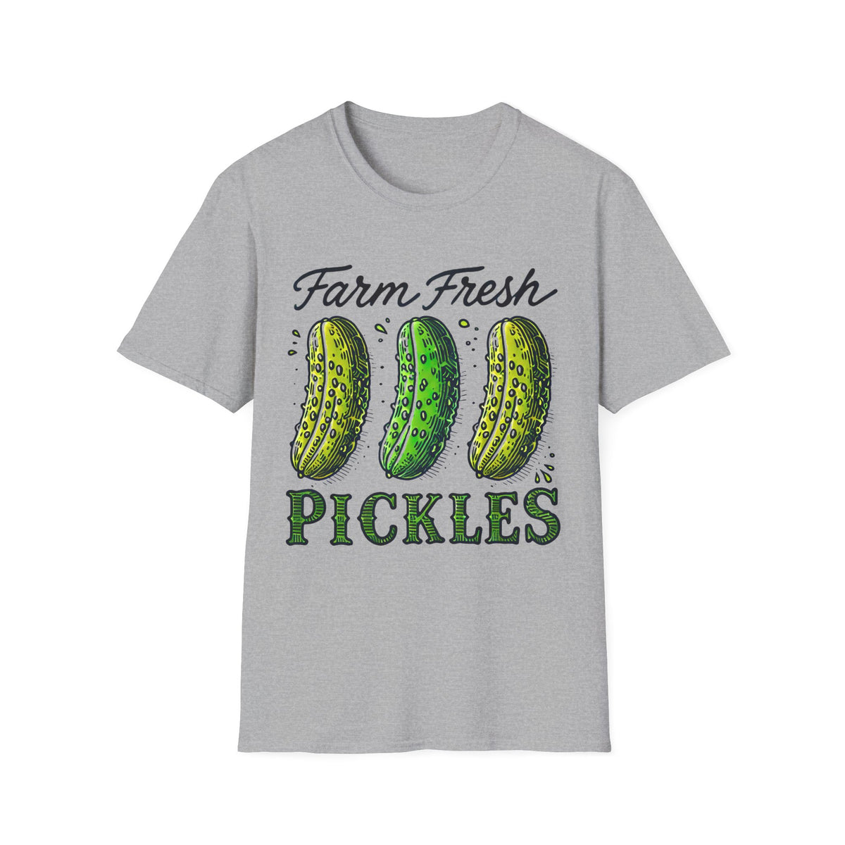 Farm Fresh Pickles Funny Pickle Shirt | Cute Pickle Pun Shirt | Pickle Lover Gift | Farmers Market Garden Shirt | Unisex Soft style T-Shirt