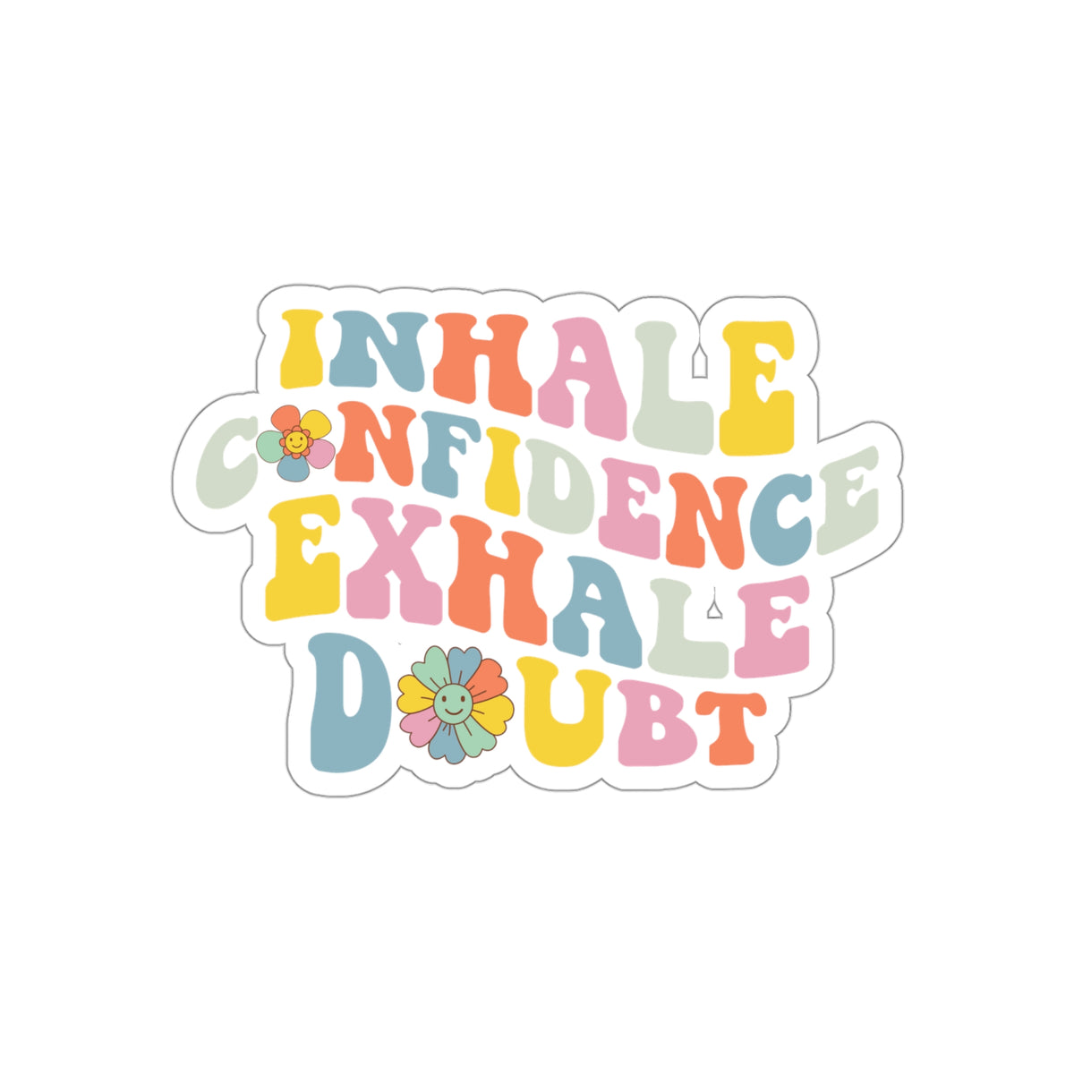 Inhale Exhale Retro School Counselor Sticker | Psychology Sticker | Yoga Meditation Gift  | Kiss-Cut Stickers