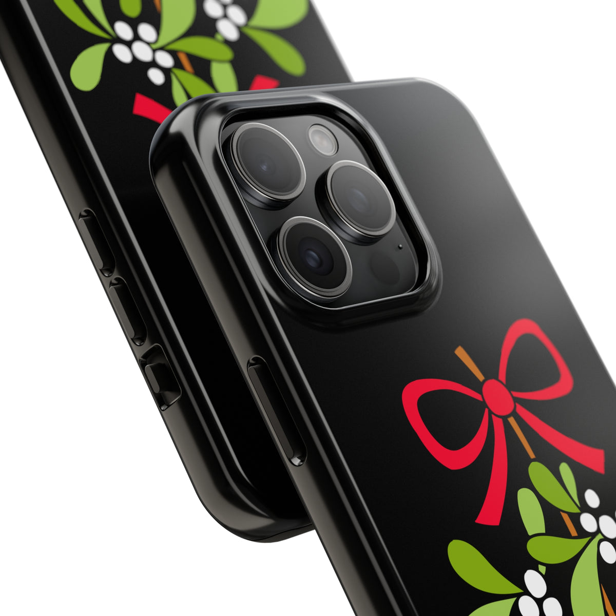 Mistletoe Christmas iPhone Case | iPhone 15 14 13 12 11 Phone Case | Mistletoe Kiss Christmas Gift | Tough Impact-resistant Phone Case