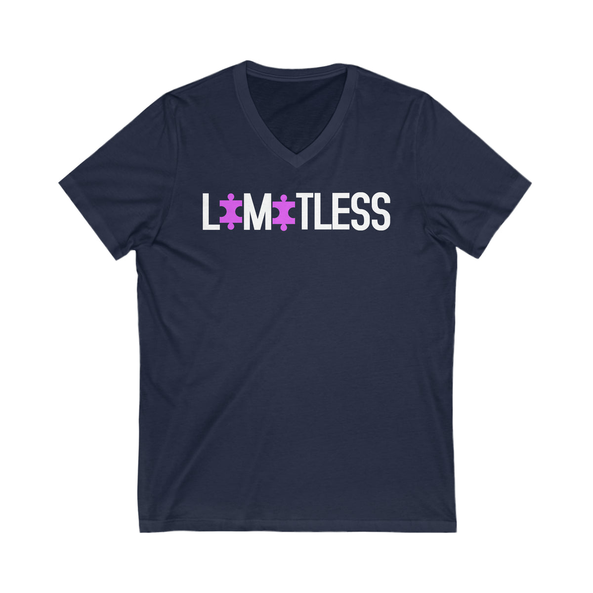 Limitless Autism Awareness Shirt | Autism Puzzle Piece Design | Unisex V-neck T-shirt