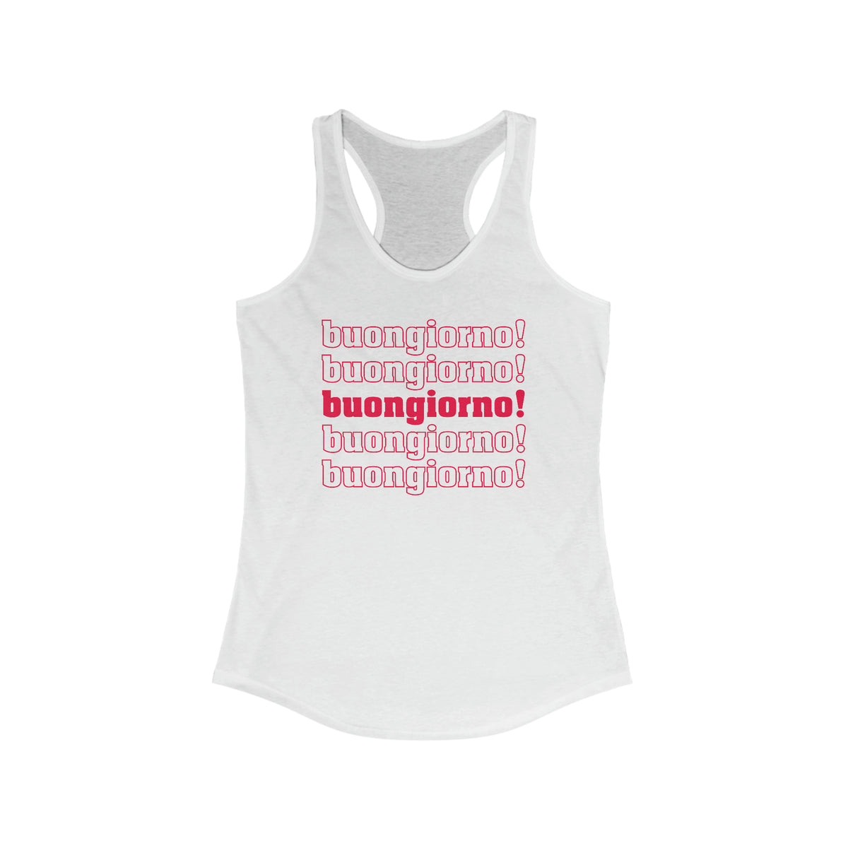 Buongiorno Good Morning Italy Shirts | Italian Language Gift For Her | Women's Racerback Tank Top