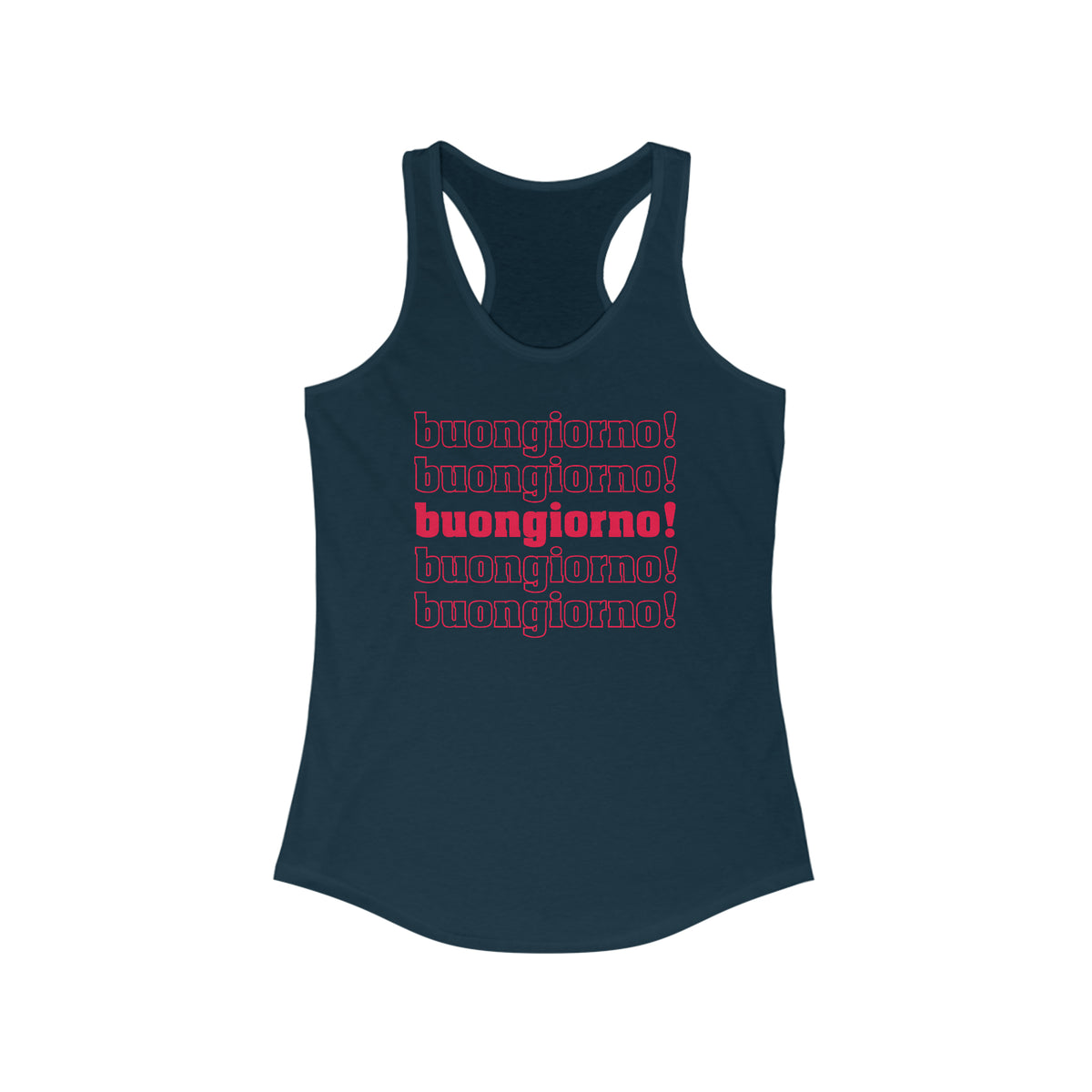 Buongiorno Good Morning Italy Shirts | Italian Language Gift For Her | Women's Racerback Tank Top