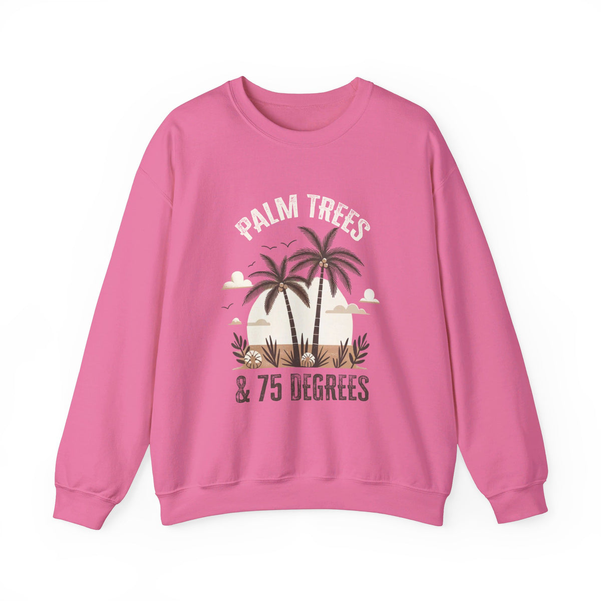 Palm Trees 75 Degrees California Beach Shirt | Beach Bum Shirt | Beach Lover Gift | Unisex Crewneck Sweatshirt