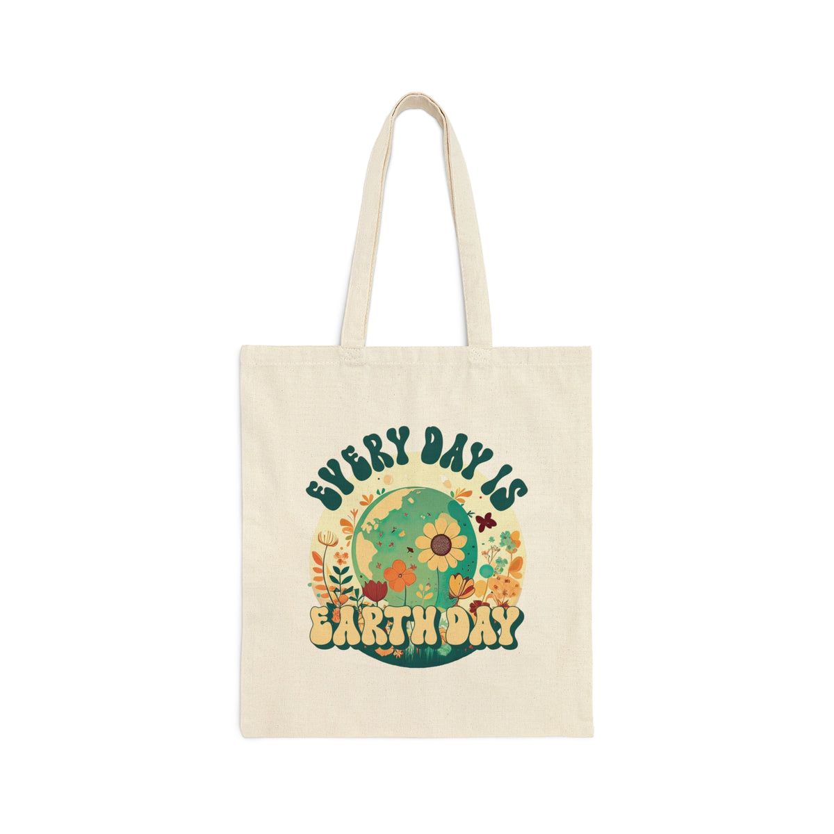 Every Day Is Earth Day Tote Bag | Mother Earth Flower bag | Nature Tote | Gift For Her | Cotton Canvas Tote Bag