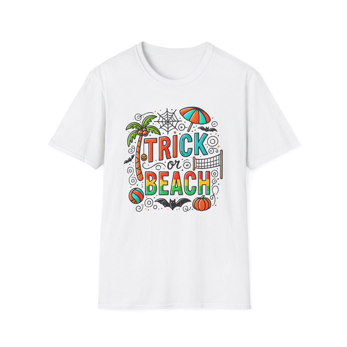 Trick Or Beach Beach Bum Halloween Shirt | Funny Halloween Gift For Beach Lover | Trick Or Treat Shirt |  Unisex Soft Style T-Shirt