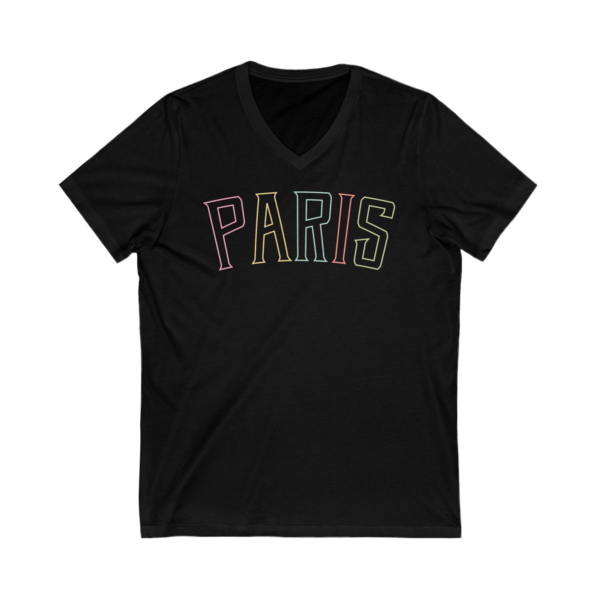 Paris College Style Shirt | Paris Shirt | Paris Gifts | French Travel Shirt | Paris Vacation Shirt | Unisex Jersey V-neck T-shirt