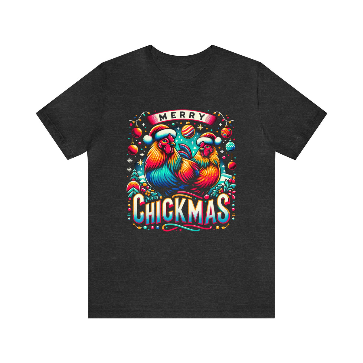 Merry Chickmas Christmas Chicken Shirt | Farm Life Chicken Farmer Gift | Unisex Jersey T-shirt