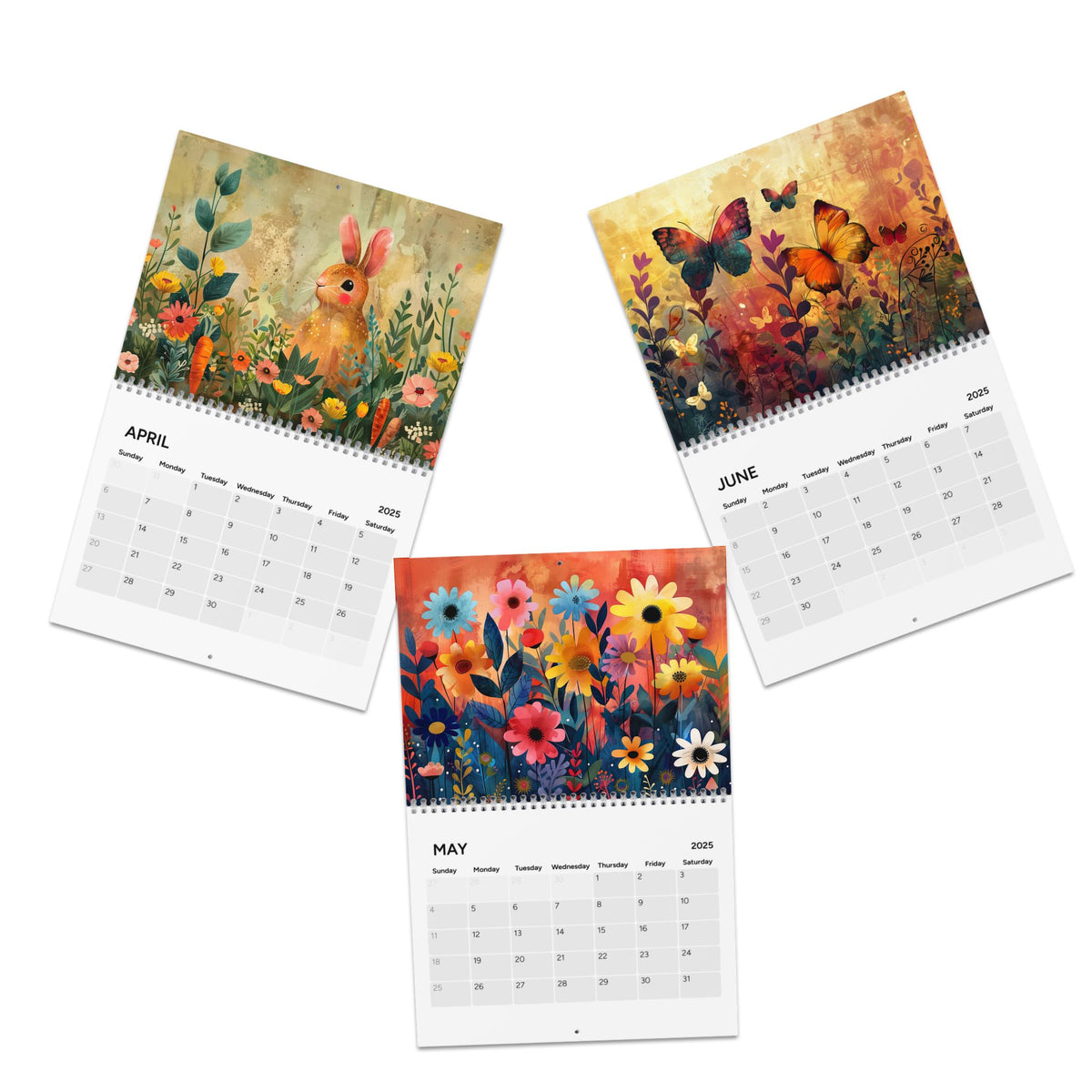 Nature's Whimsy 2025 Calendar | Expressionistic Art Calendar | Whimsical Art Calendar | Nature Lover Gift |  Classic Wall Calendar