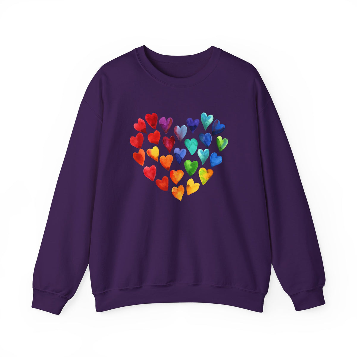 Watercolor Art Hearts Love V Neck Shirt | Valentine's Day Gift | Unisex Crewneck Sweatshirt