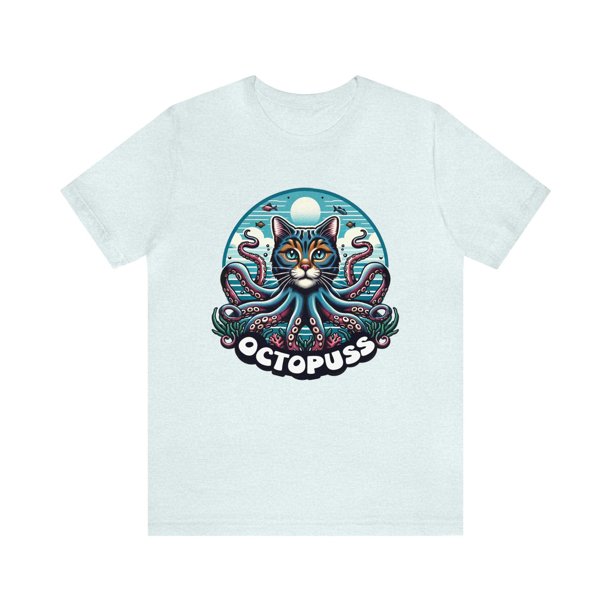 Octopuss Beach Bum Funny Cat Octopus Shirt | Cat Lover Gift | Beach Bum Shirt | Unisex Jersey T-shirt