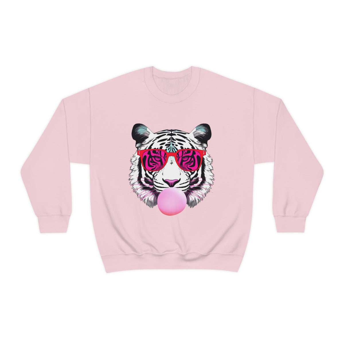 Bubblegum Pink Tiger Shirt | Tiger Face Shirt | Pop Art Shirt | Gift for Animal Lover Summer Shirt | Unisex Crewneck Sweatshirt
