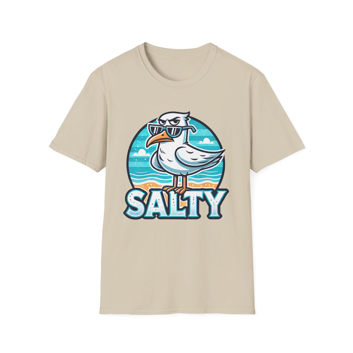 Salty Seagull Funny Beach Bum Beach Shirt | Seagull T-shirt | Summer Vibes Beach Gift | Funny Beach Shirt | Unisex Soft Style T-Shirt