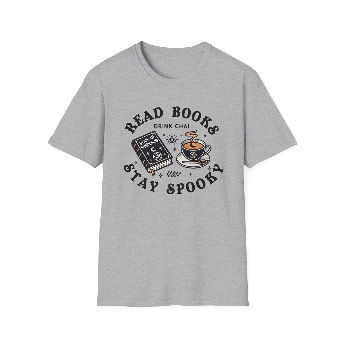 Read Books Drink Chai Be Spooky Vibes Shirt | Chai Tea Lover Gift | Unisex Soft Style T-Shirt