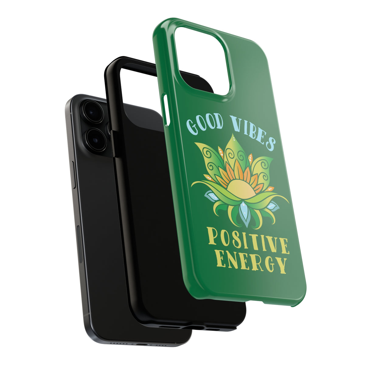 Good Vibes Positive Energy Phone Case | iPhone 15 14 13 12 11 Phone Case | Yoga Lover Gift | Tough Impact-resistant Phone Case