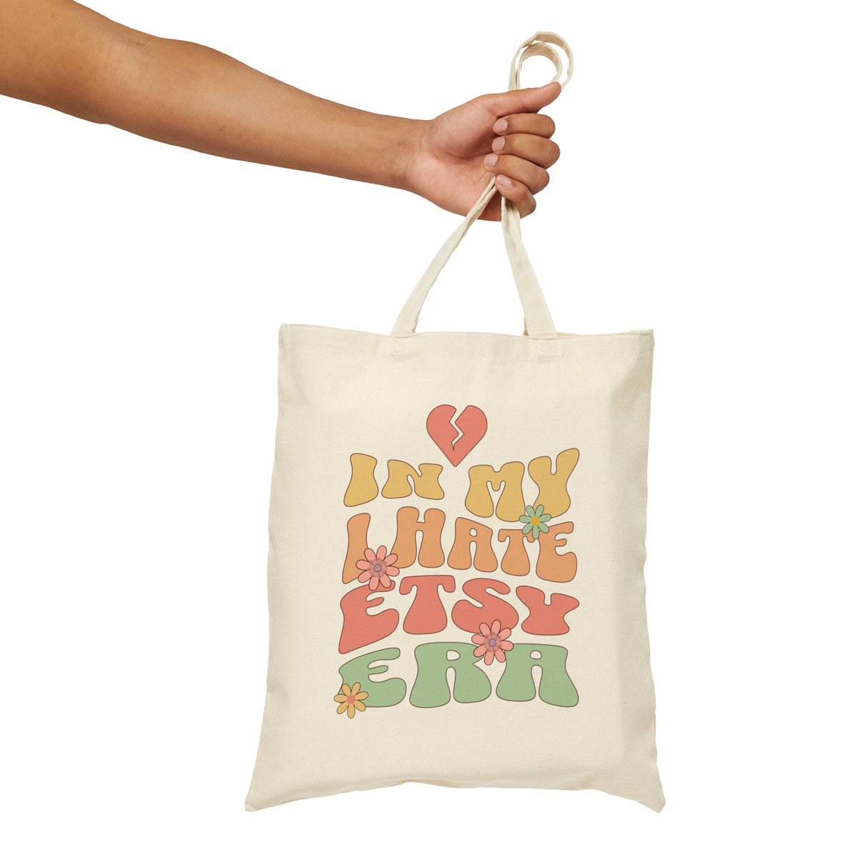 In My I Hate Etsy Era Funny Etsy Seller Tote Bag | Cotton Canvas Tote Bag
