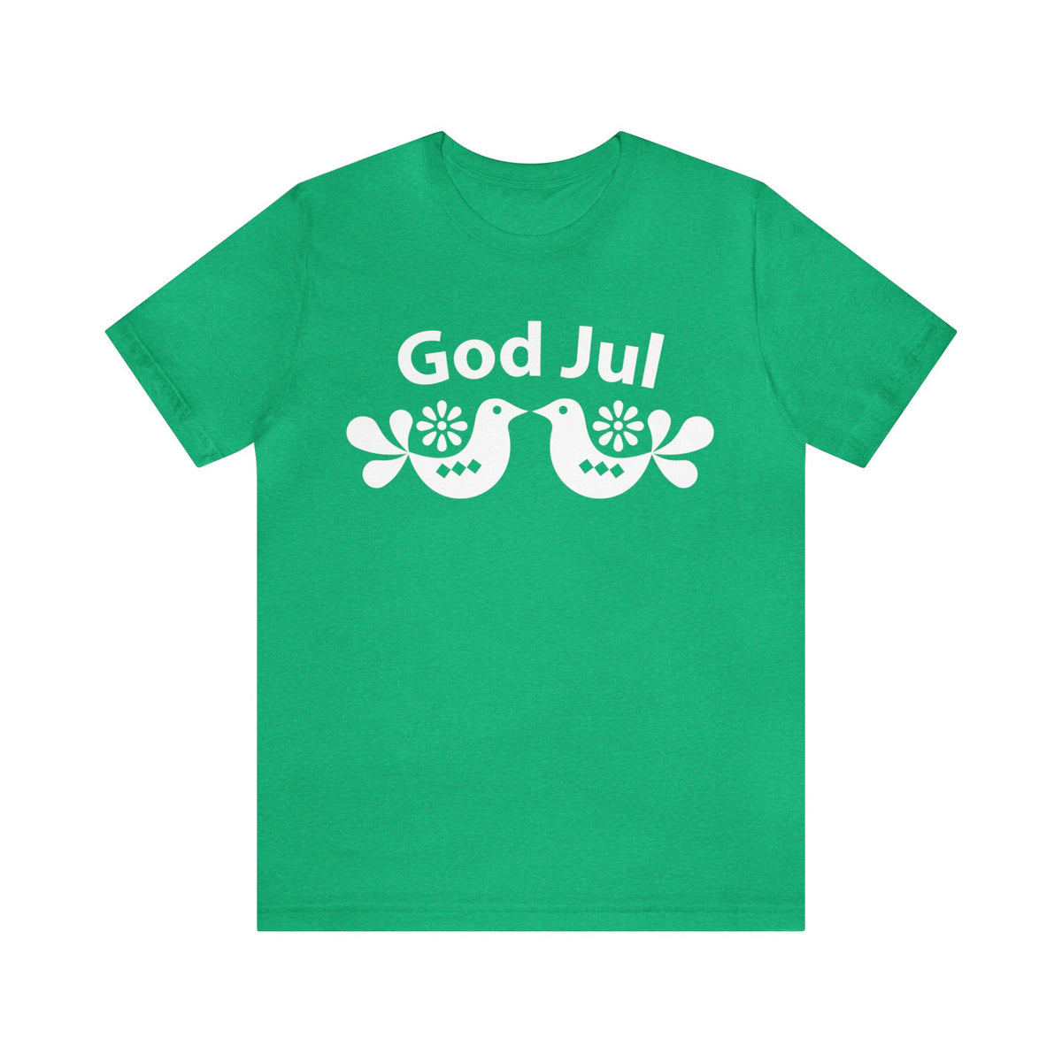 God Jul Swedish Christmas Folk Art Shirt | Nordic Scandi Christmas Gift |  Unisex Jersey T-shirt