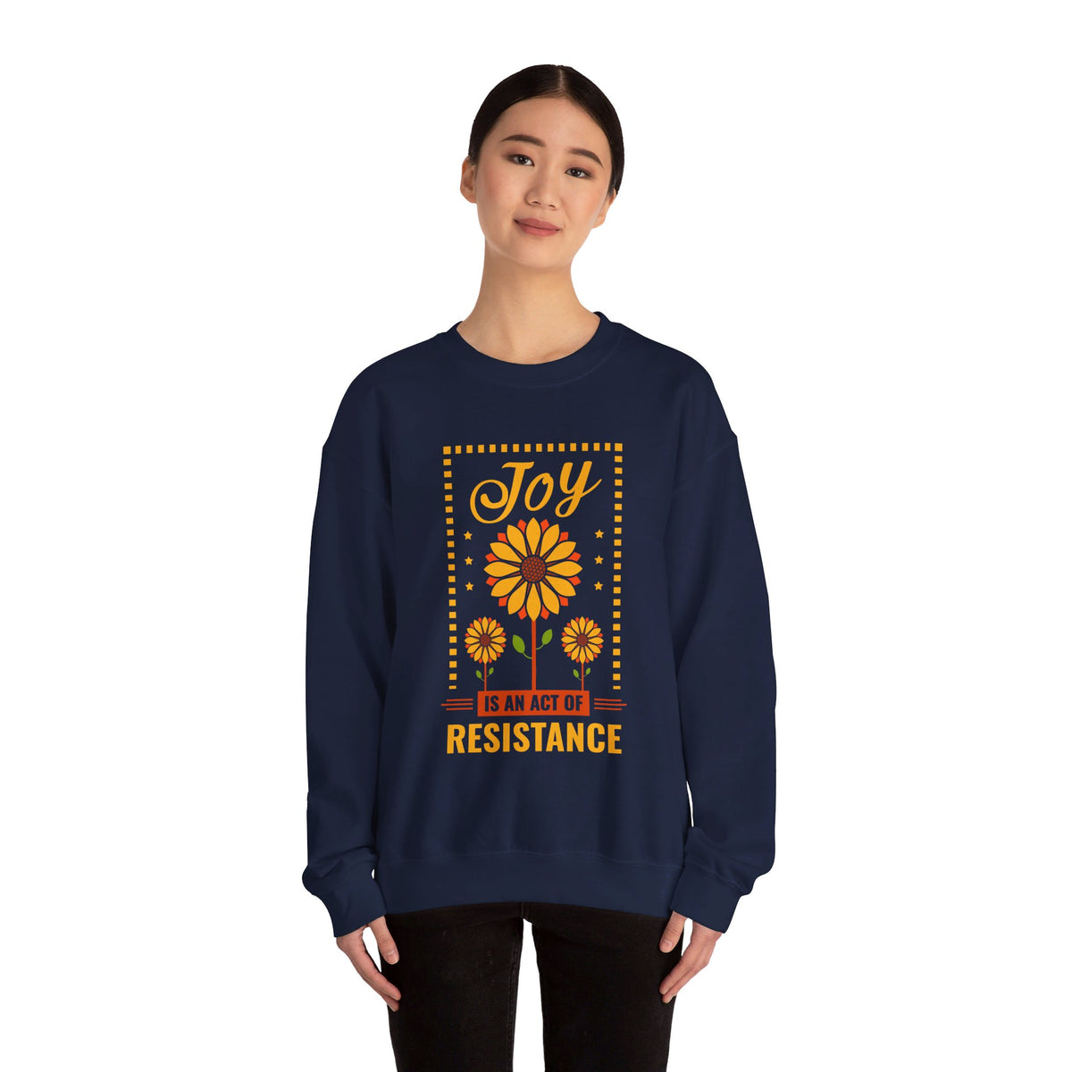 Joy Resistance Sunflower Aesthetic Shirt | Sunflower Gift | Activist Shirt | Unisex  Crewneck Sweatshirt