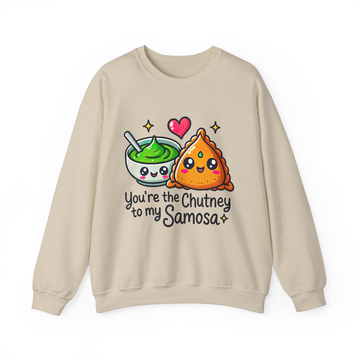 Chutney Samosas Funny Indian Food Shirt | Foodie Gift For Him | Unisex Crewneck Sweatshirt