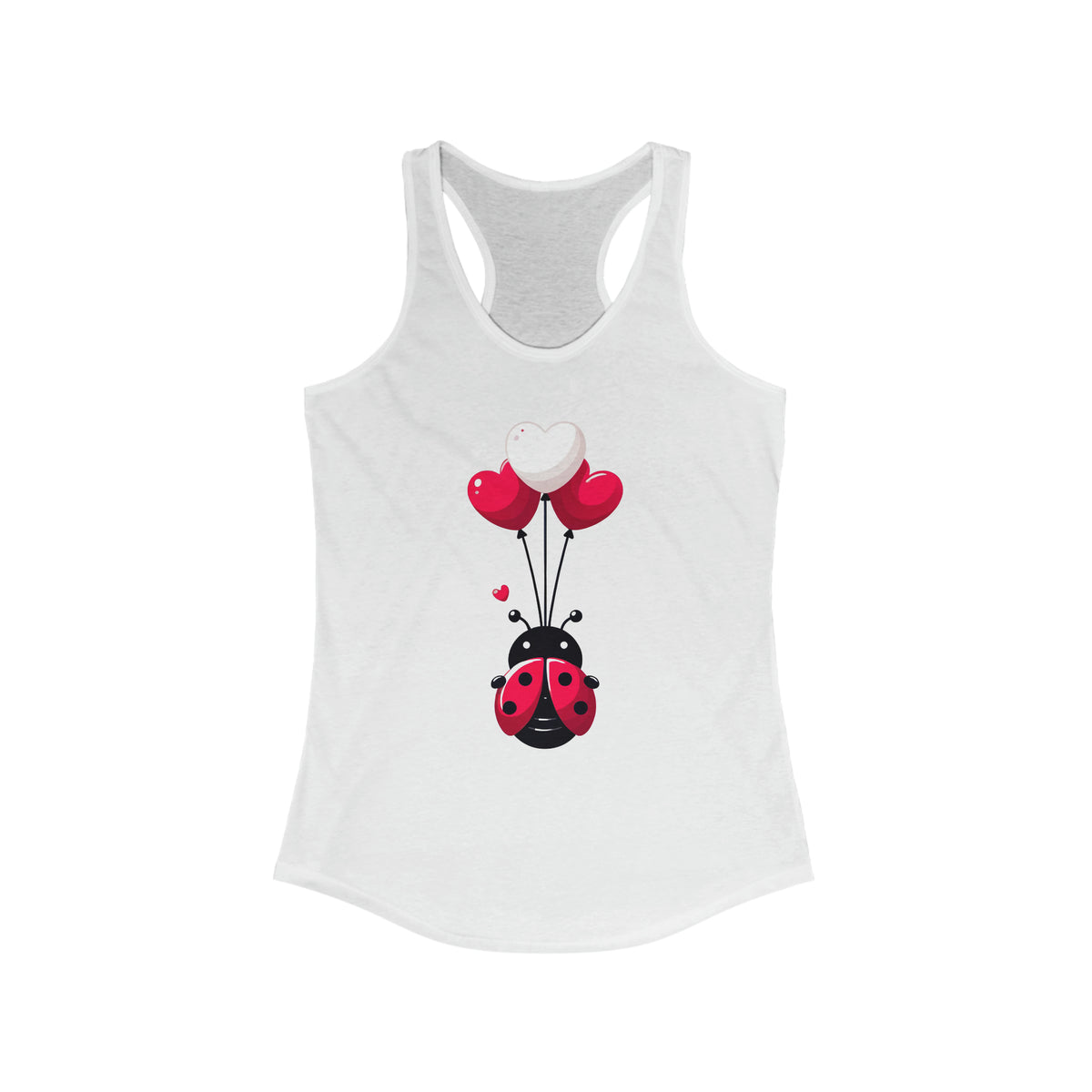 Cute Ladybug Heart Balloons Valentine Shirt | Ladybug Lover Gift | Lady Bug Shirt |  Women's Ideal Racerback Tank