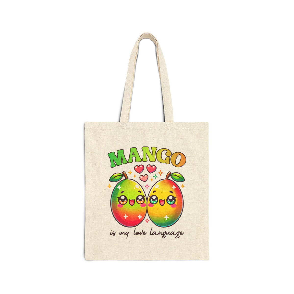 Mango Is My Love Language Kawaii Fruit Shirt | Cute Kawaii Valentine Shirt | Funny Mango Gift | Cotton Canvas Tote Bag