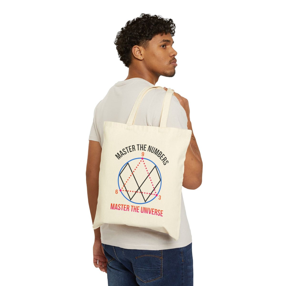 369 Math Theory Manifestation Tote Bag | Nikola Tesla Math Nerd Tech Nerd Gift | Key To The Universe Bag | Cotton Canvas Tote Bag