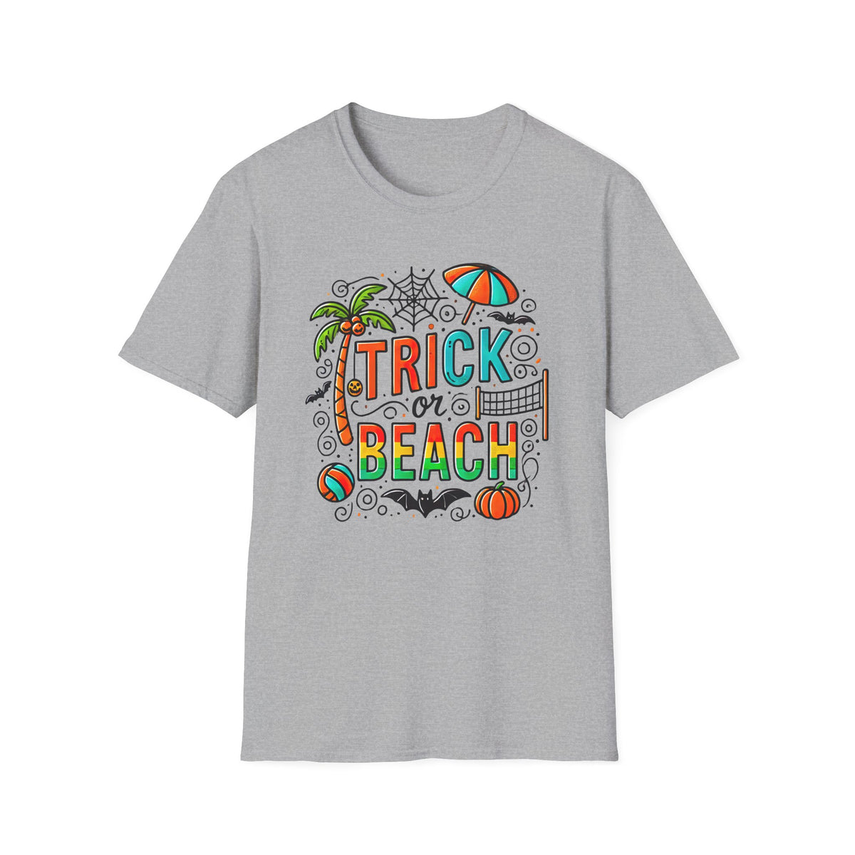 Trick Or Beach Beach Bum Halloween Shirt | Funny Halloween Gift For Beach Lover | Trick Or Treat Shirt |  Unisex Soft Style T-Shirt