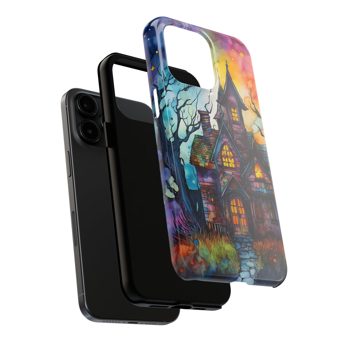 Haunted House Spooky Phone Case | iPhone 15 14 13 12 11 Phone Case | Halloween Phone Case | Tough Impact-resistant Phone Case